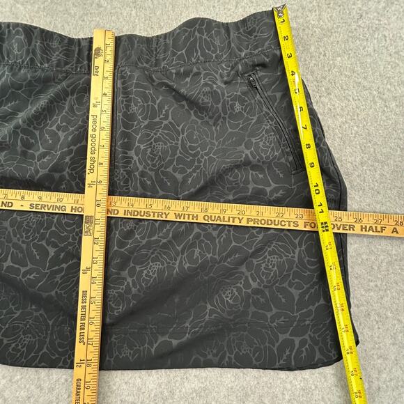 Orvis Skort Womens XXL Black Floral Pull On Lined Shorts Performanc Tennis Sport - Picture 10 of 13